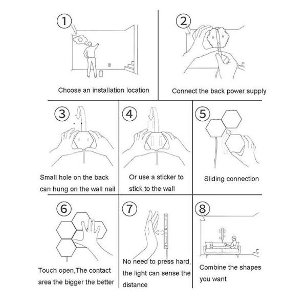 Lampes à capteur tactile modulaires hexagonales La solution d'éclairage de décoration intérieure ultime