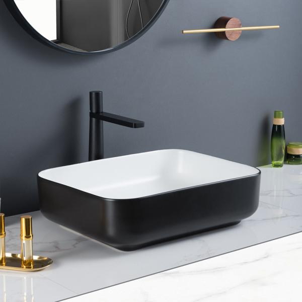 High-Gloss Finish Rectangular Wash Basin Price Durability Custom Vessel Sinks