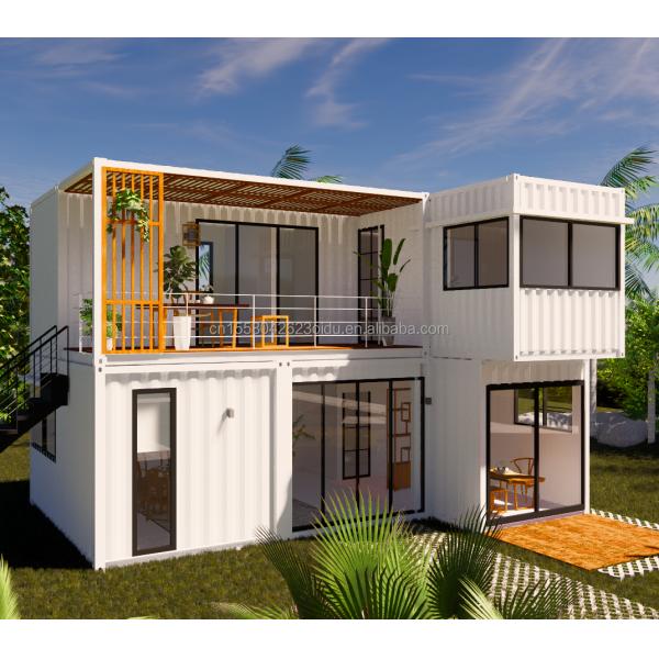 Color personalizado 20ft Flat Pack Living Steel Frame Modular Home Panel de sándwich prefabricado Envío de 3 dormitorios Casa de contenedores