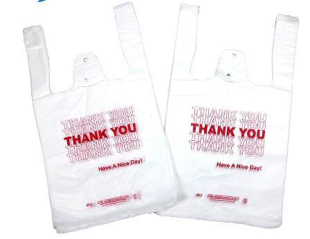 High Quality Printing HDPE and LDPE plastic t-shirt bag on roll