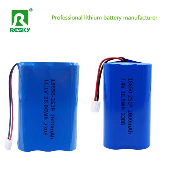 18650 Lithium Ion Batteries 11.1V 3s 2600mAh 28.86wh Rechargeable Li-ion Battery Pack