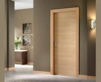 Simple Plywood Flush Panel Wooden MDF Interior Doors For Hotel Break Resistance