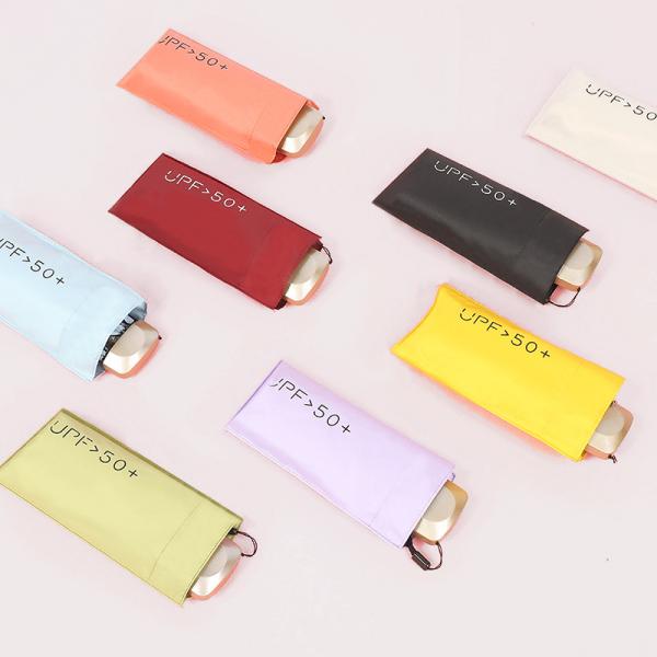 Summer Must-Have 5fold Mini Colorful Pocket Umbrella for Ladies 8k 19inch Fiberglass Ribs