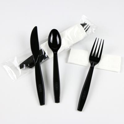 Plastic Cutlery Set with Free Design Disposable Utensils Fork Knife Spoon and Napkin