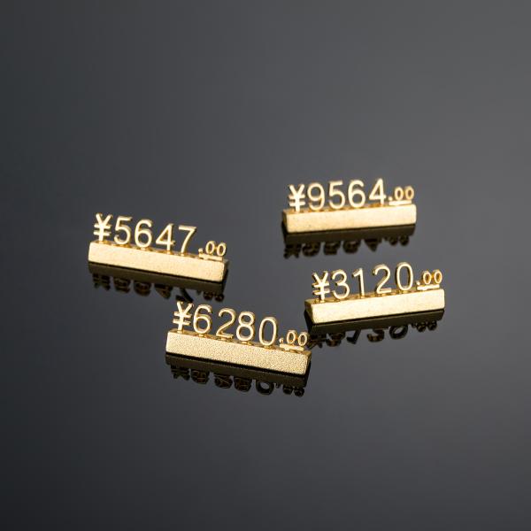 Настраиваемые золотые металлические дисплеи цен для ювелирных часов и предметов роскоши