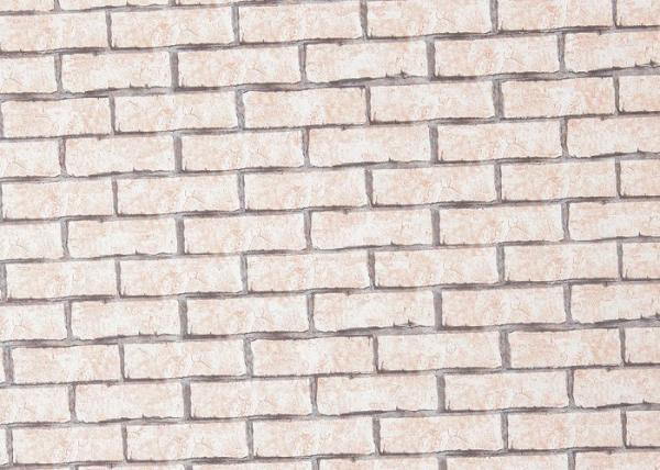 Khaki Color 3D Brick Effect Wallpaper Removable for Sitting Room , Vinyl Material
