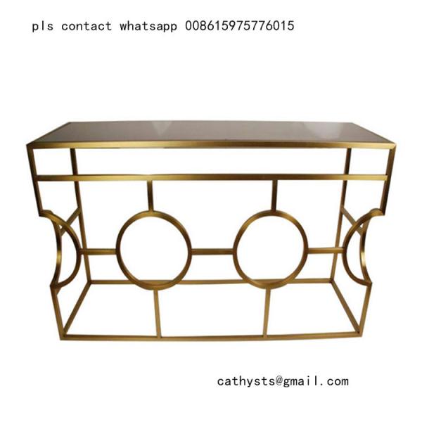Modern metal furniture rose gold stainless steel table for living room