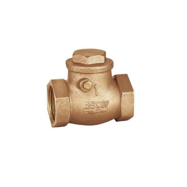 Horizontal Hot Forging Brass Swing Check Valve Sand Blasting Polishing Treatment