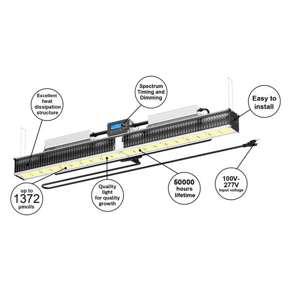 LED Toplighting Grow Light 480w Led Grow Light Dimmable Spectrum Control Weed Cultivation Dimmable Liner Light
