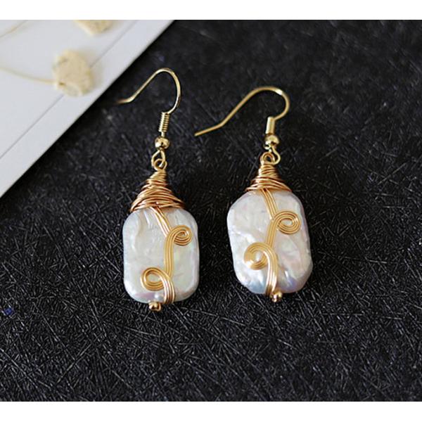 Fashion Freshwater Baroque Pearl Necklace For Women Baroque Pearl Metal Charm Pendants Choker Neaclace Jewerly Set