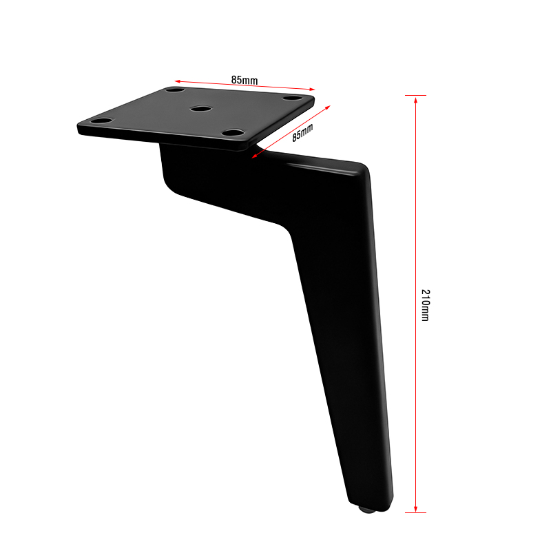 Matte Black Thickened Metal Angled Sofa Legs Cabinet & Coffee Table Furniture Leg Fittings