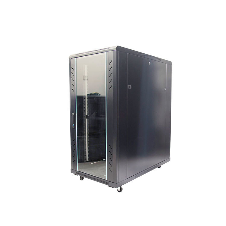 19 Inch Tempered Glass Door Server Rack with 600mm Width 1000mm Height and RAL7035 Colour