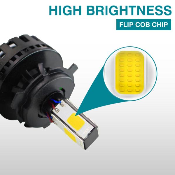 4 Diseño de emisión lateral H4 faro de motocicleta LED Instalación sencilla a prueba de agua