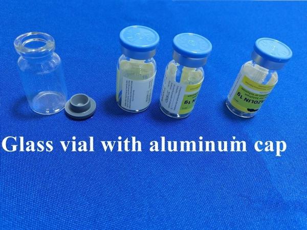 Pharma Medical Glass Vial 7ml Amber Borosilicate Glass With Rubber Stopper