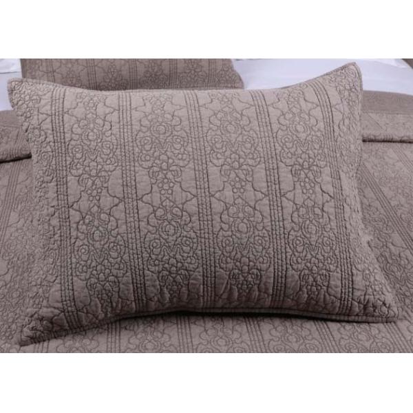 100% Linen Cotton Bedspreads And Coverlets Plain Dyed Geometric Embroidered