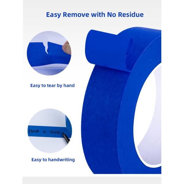Custom Blue Painter Masking Tape Roll for High-Temperature Outdoor Painting