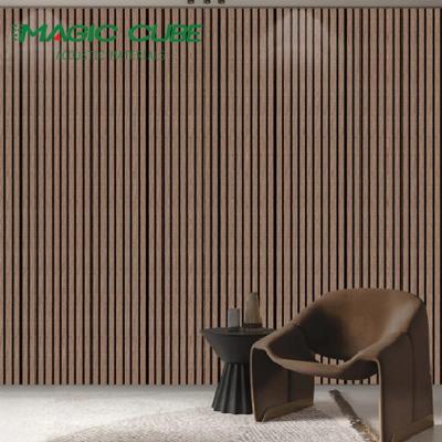 Felt Wall Interior Wood Slat Cladding 3 Side Wood Slat Acoustic Panels