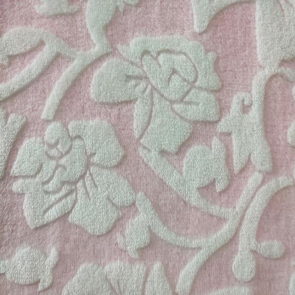 Flower Burnout Flannel Fleece Fabric 150D Polyester Sleepwear 300GSM