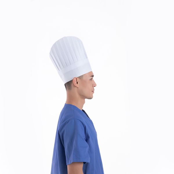 Hubei Haixin Chef Uniform Disposable Non Woven Round Chef Hat Adjustable Paper Chef Hat Kitchen Food Restaurants Bakery Hats