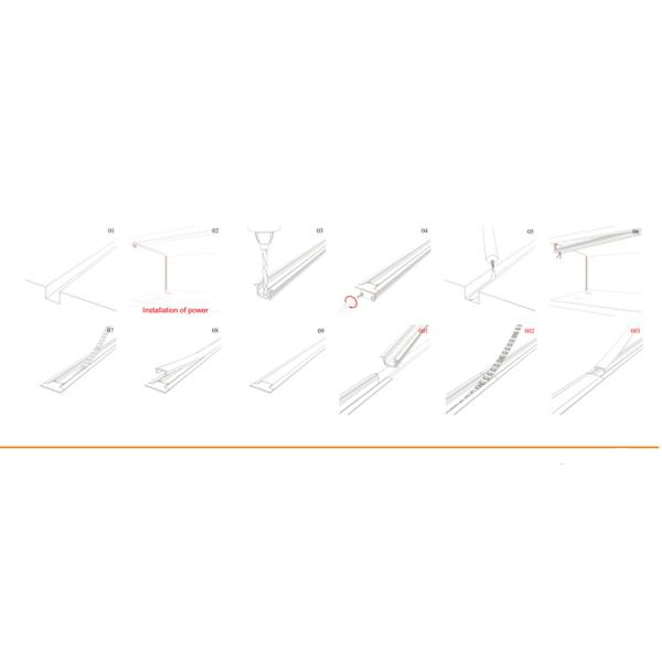 Anti UV Extrusion LED Aluminum Profile , Waterproof Aluminium Strip Light Channel 