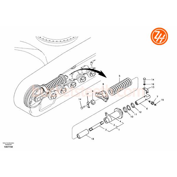 VOE14562924 EC210 Q345B Excavator Track Adjuster Volvo Undercarriage Parts