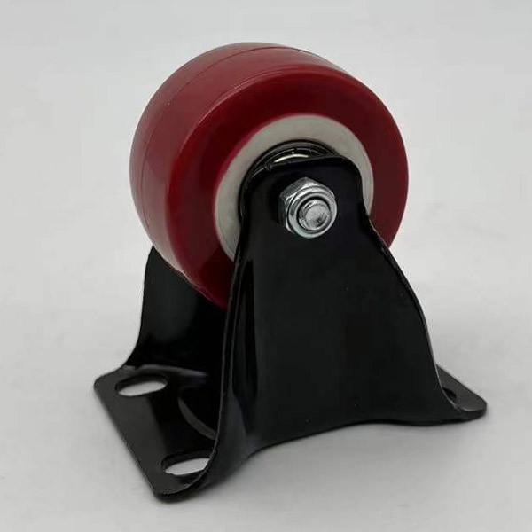 Red Polyurethane Light Duty Swivel Caster Furniture Cart Wheel 1.5 Inch