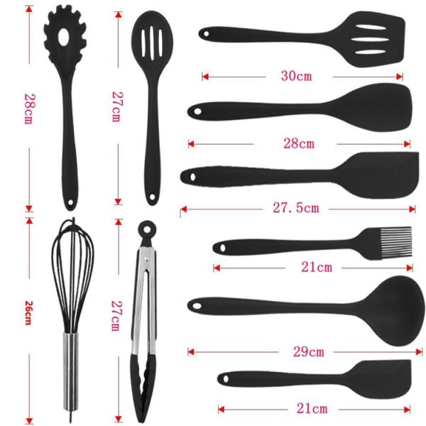Stainless Steel Silicone Kitchen Utensils Resist Stains And Odor Easy To Cleaning