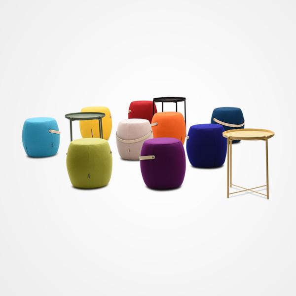 Tray Metal End Table living room Sofa Table Small Round Side Table, Anti-Rust and Waterproof Outdoor& Indoor Snack table