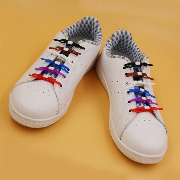 Odorless Multicolor Silicone Shoe Ties , Lightweight No Tie Silicone Shoelaces
