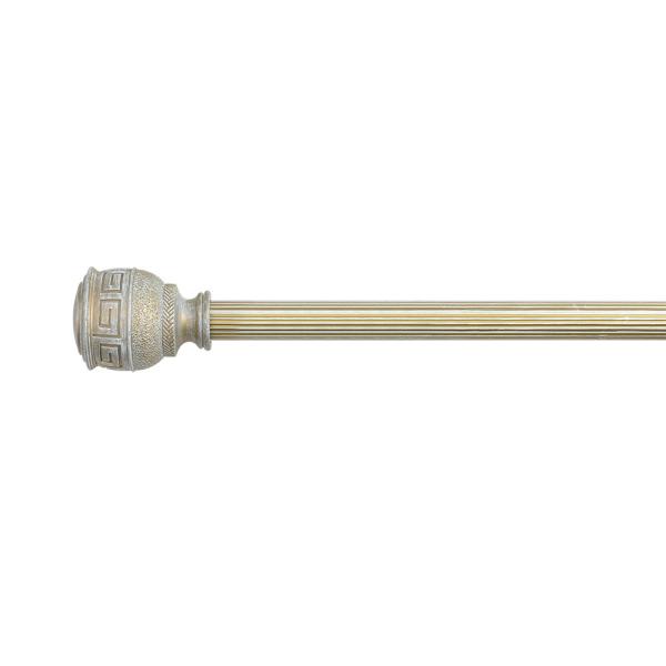 0.6MM Thick Grooved Pipe Curtain Rods With Aluminum Carved Holder Resin Curtain Head