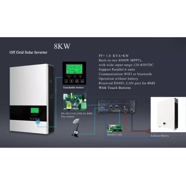 Складка энергии вне сети 8KW Солнечный инвертор Встроенный Два 4000W MPPTs 230V Ac