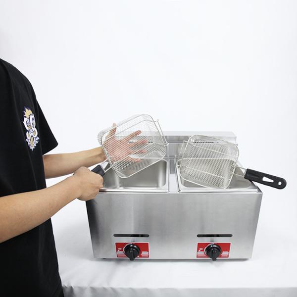 9.2KG LPG/NG Commercial Gas Deep Fryer Countertop Maquinas De Gas Ollas Freidoras