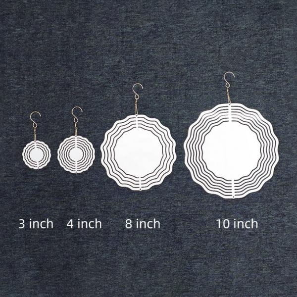 Aluminum Double Sided Printing 3 Inch Sublimation Wind Spinner Ornament Wind Chimes For Heat Press