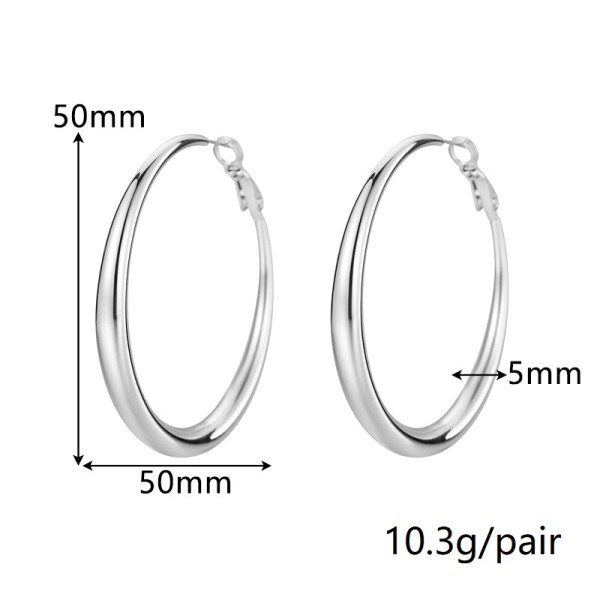 Fashion European and American Style Stainless Steel Hoop Earrings 18K PVD Plated Large Hoop Earrings for Women's Birthday Party