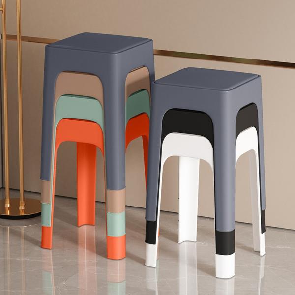 Plastic Stool Household Small Square Stackable Coffee Table Bathroom Non-slip Foot Living Room Chair