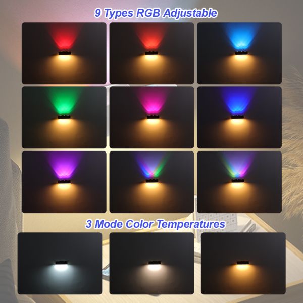 Rectangular Shade Shape Modern Rechargeable RGB 19x3 CW 170x47.8mm LED Wall Lamps Up Down Ambient Lights Home Decoration