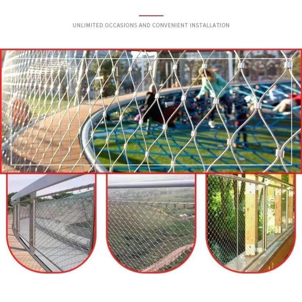 Balcony Fence Metal Rope Mesh Balustrade Flexible Stainless Steel Cable Mesh
