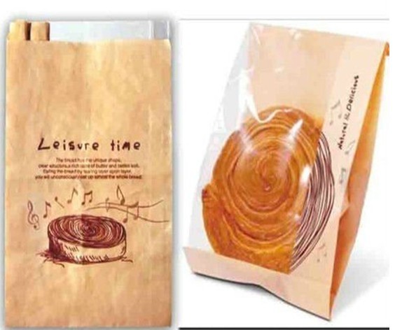 Janela personalizada dos sacos de papel de Kraft do produto comestível claramente para o pão