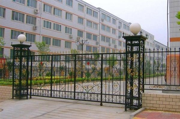 Residential / Parks Wrought Iron Doors Swing Open Style Anti Rust Coating