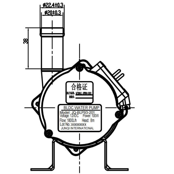 Водяная помпа 100W хладоагента корабля JUNQI 12VDC Eelectric 1800L/H пропускает безщеточная водяная помпа DC