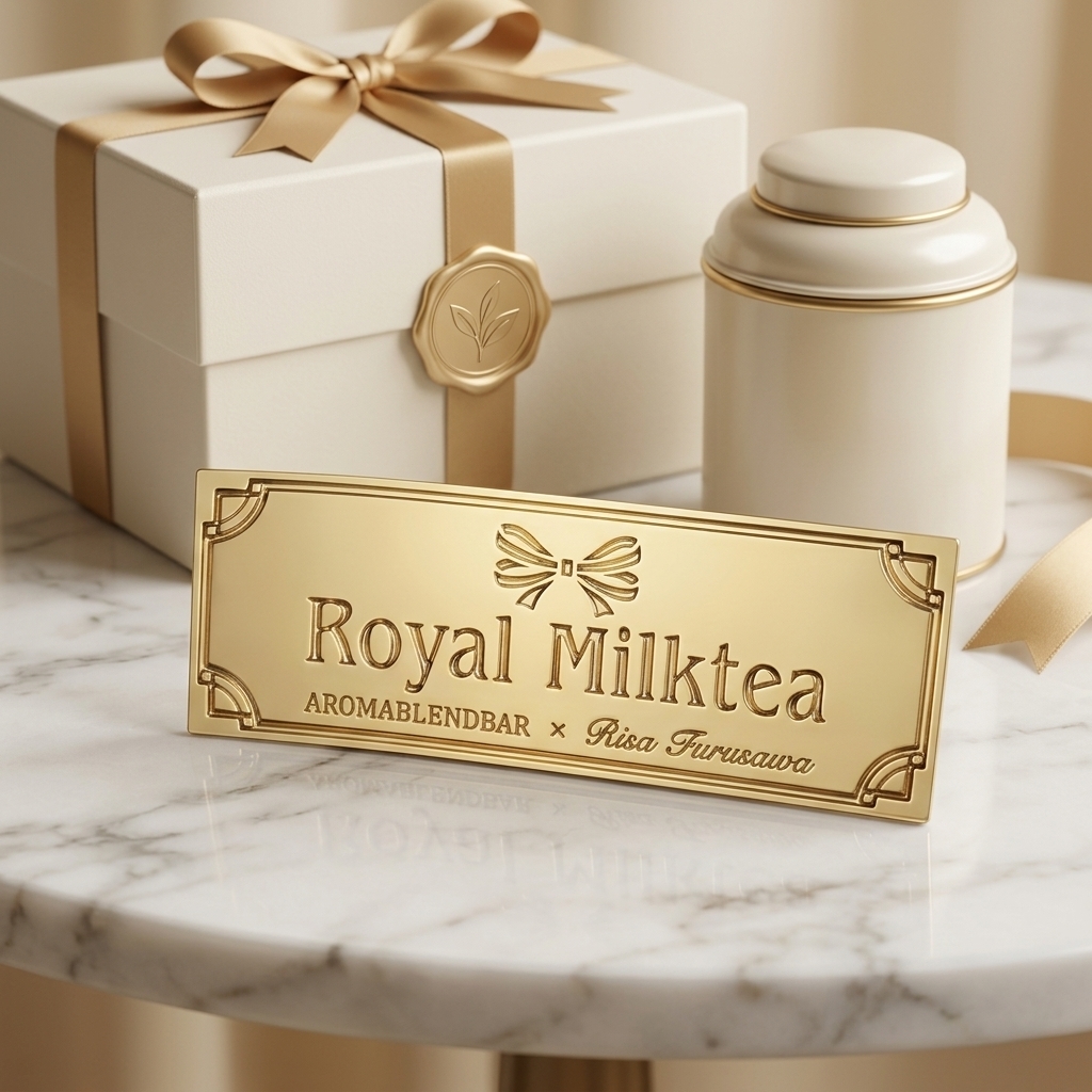 Customized Zinc Alloy Nameplate Brand Set Showcases High-end Gift Box Applications