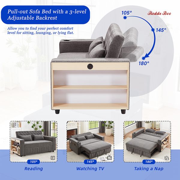 Redde Boo Twin Platform Bed Furniture Frame With Bookcase Storage