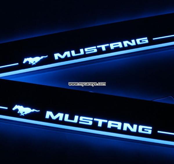 Ford Mustang car moving door floor lights LED door scuff plate light