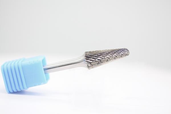 SL-4 Tungsten Carbide Burr Taper Shape With Radius End Double Cut With 1/4 Shank