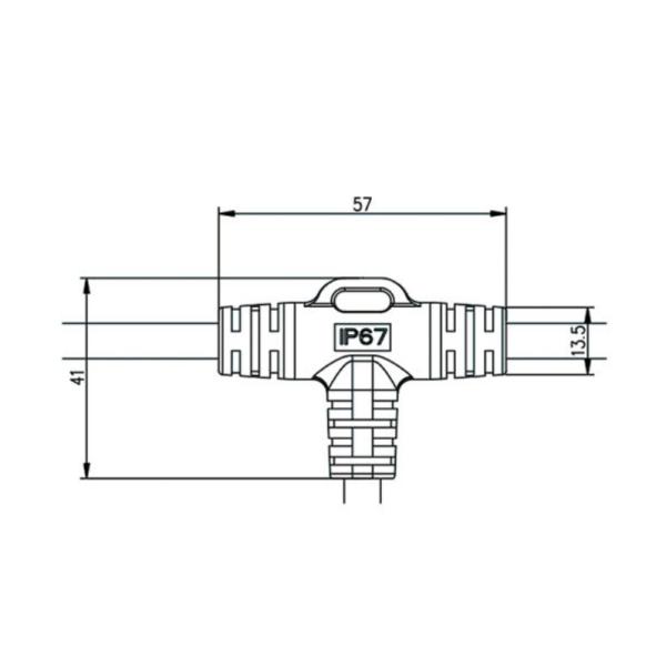 T Type Wire Farm IP68 Waterproof LED Connectors Wire Power Supply LED Plant Light