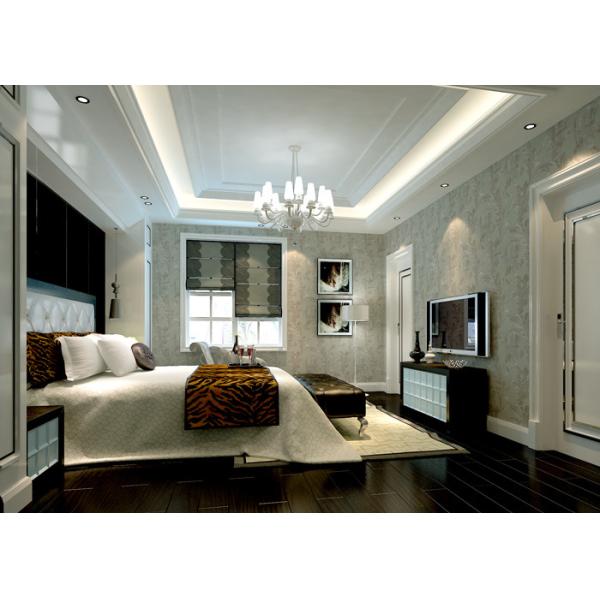 Обои типа страны PVC, выбитые флористические современные зеленые обои