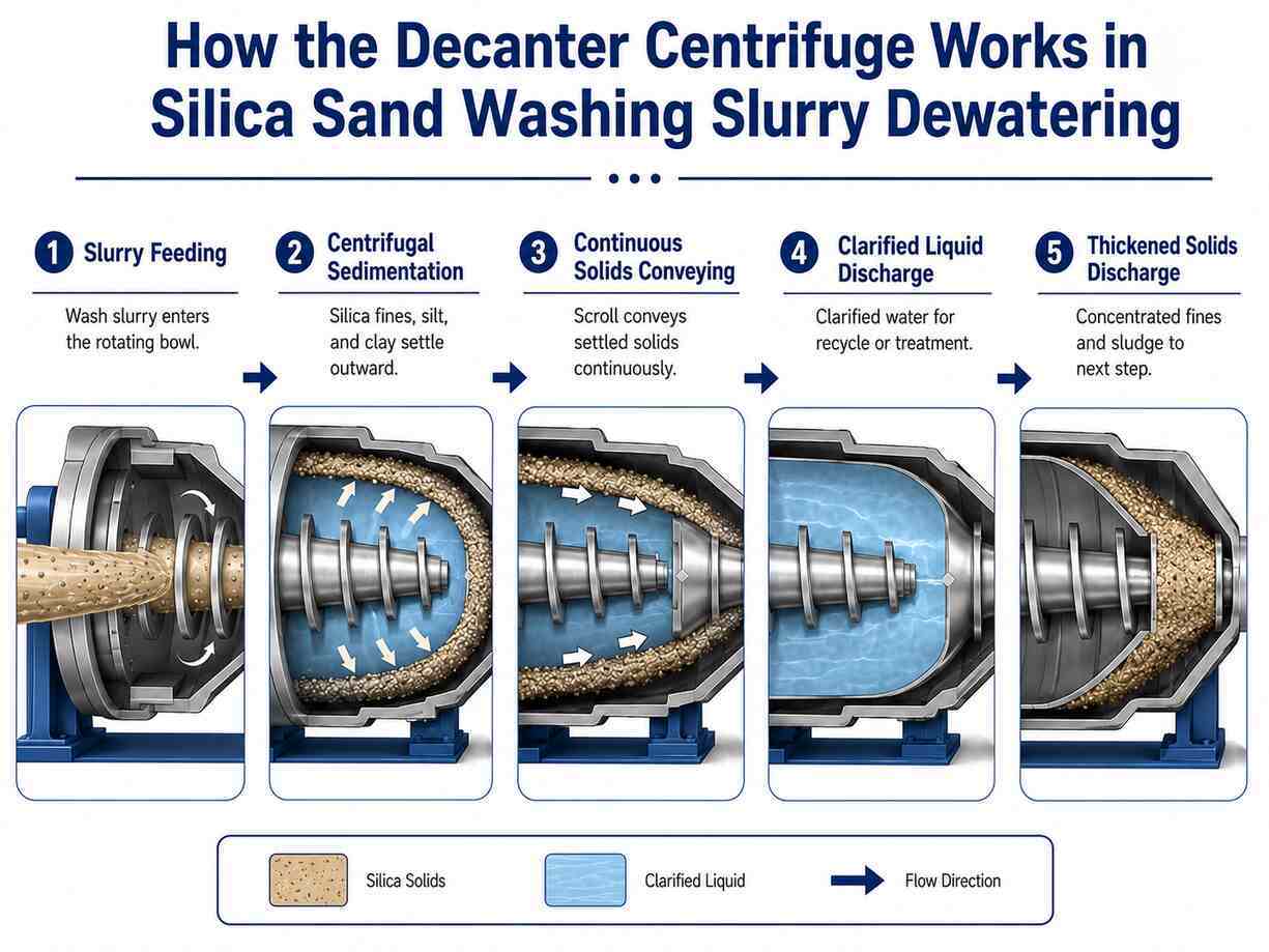 Decanter Centrifuge for Silica Sand Washing Slurry Dewatering