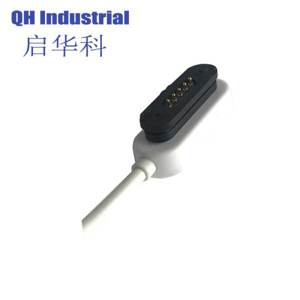 Free Sample Universal 1A USB Magnetic Pogo Pin Charger 5Pin Charging Cable Cord for Smart Watch Smart Wearable