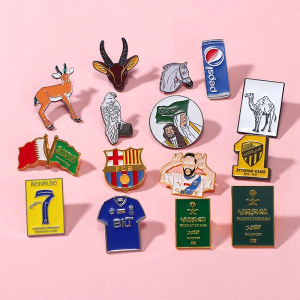 Custom Made Uae Oman Chiief Logos Zinc Alloy Saudi Arabia Lapel Enamel Pin Badge UAE Pins for National Day