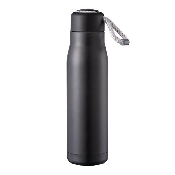 Black Double Wall Stainless Steel Water Bottles With Spout Lid BPA Free